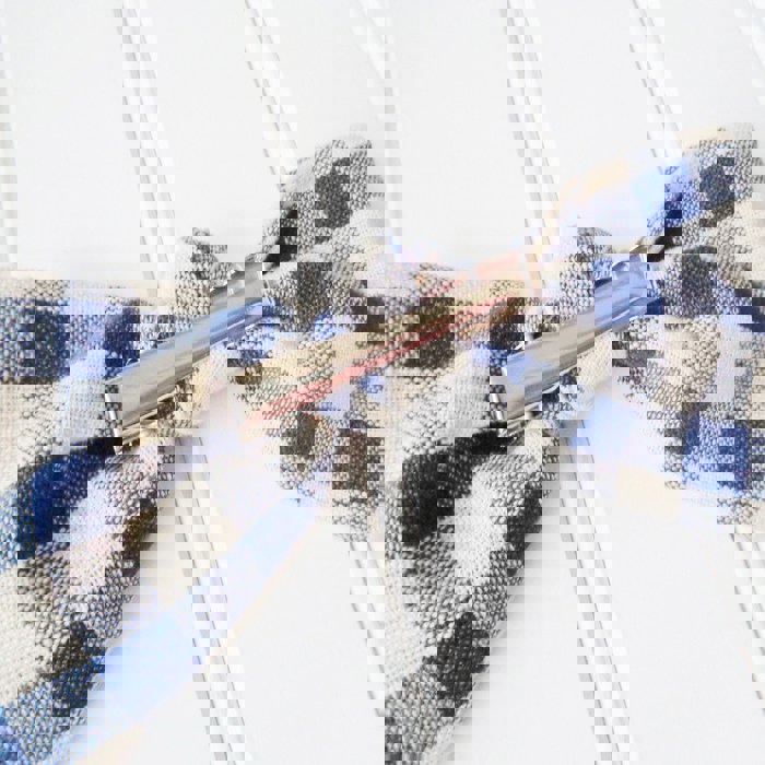 Alice Bow - Navy and Tan Gingham