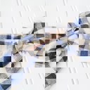  Alice Bow - Navy and Tan Gingham