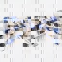  Alice Bow - Navy and Tan Gingham