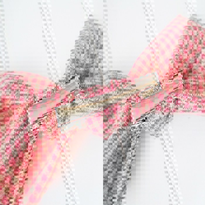 Alice Bow - Pink and Tan Check