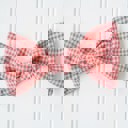  Alice Bow - Pink and Tan Check
