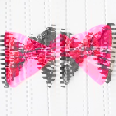 Alice Bow - Red and Navy Plaid