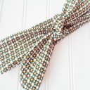  Donna Knotted Headband - Aqua and Orange Mod Print