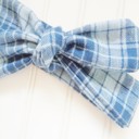  Donna Flannel Knotted Headband - Blue Plaid