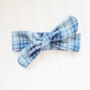  Donna Flannel Knotted Headband - Blue Plaid
