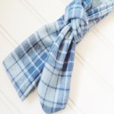  Donna Flannel Knotted Headband - Blue Plaid