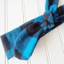  Donna Flannel Knotted Headband - Blue and Black Buffalo Plaid