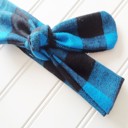  Donna Flannel Knotted Headband - Blue and Black Buffalo Plaid