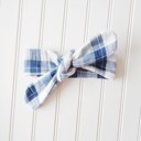  Donna Flannel Knotted Headband - Blue and Gray Plaid