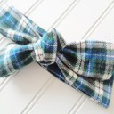  Donna Flannel Knotted Headband - Blue and Green Plaid