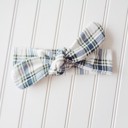  Donna Flannel Knotted Headband - Blue and Green Plaid on White
