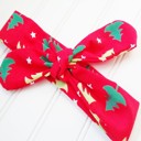  Donna Knotted Headband - Christmas Trees on Red