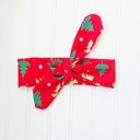  Donna Knotted Headband - Christmas Trees on Red