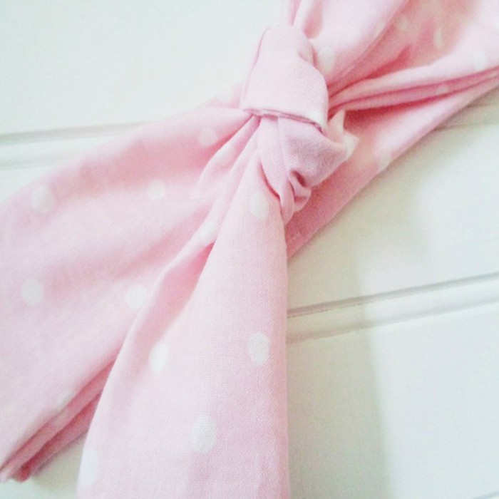 Donna Knotted Headband - Dots on Pink