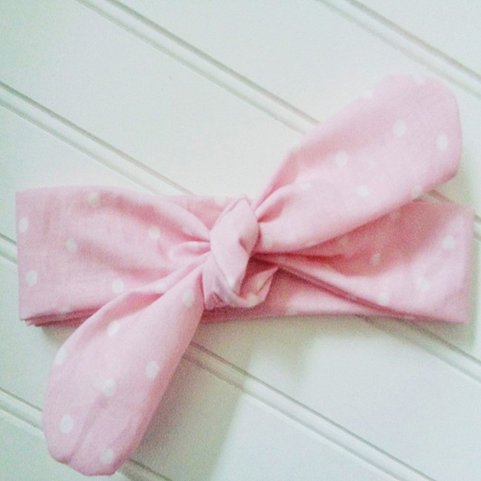 Donna Knotted Headband - Dots on Pink