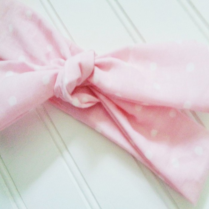 Donna Knotted Headband - Dots on Pink
