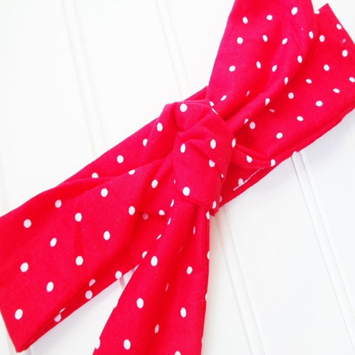 Donna Knotted Headband - Dots on Red