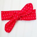  Donna Knotted Headband - Dots on Red