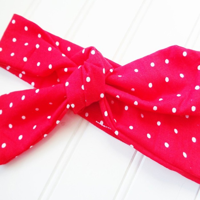 Donna Knotted Headband - Dots on Red