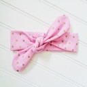  Donna Knotted Headband - Gold Dots on Pink