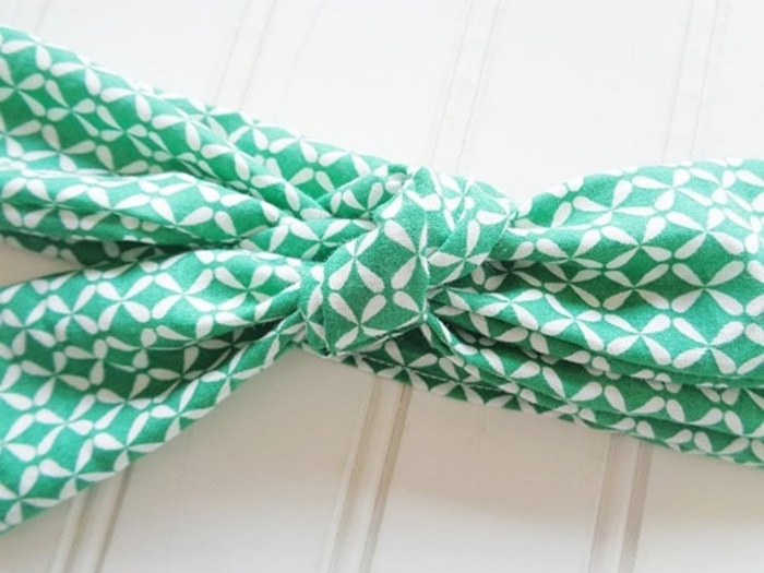 Donna Knotted Headband - Green Lattice
