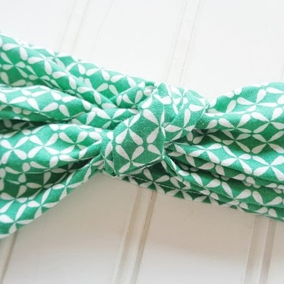 Donna Knotted Headband - Green Lattice