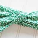  Donna Knotted Headband - Green Lattice