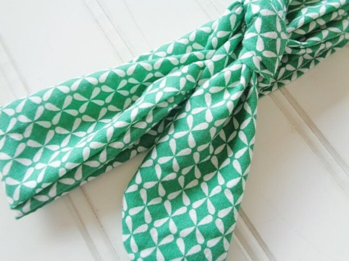 Donna Knotted Headband - Green Lattice