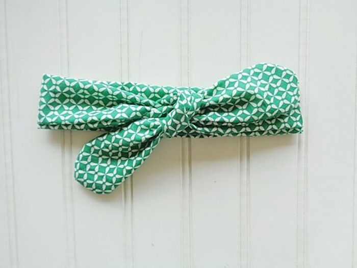 Donna Knotted Headband - Green Lattice