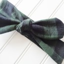  Donna Flannel Knotted Headband - Green and Black Buffalo Plaid