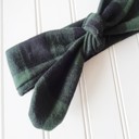 Donna Flannel Knotted Headband - Green and Black Buffalo Plaid