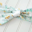  Donna Knotted Headband - Green and Yellow Mod Print