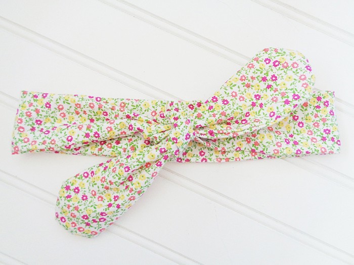 Donna Knotted Headband - Pink and Yellow Flowers
