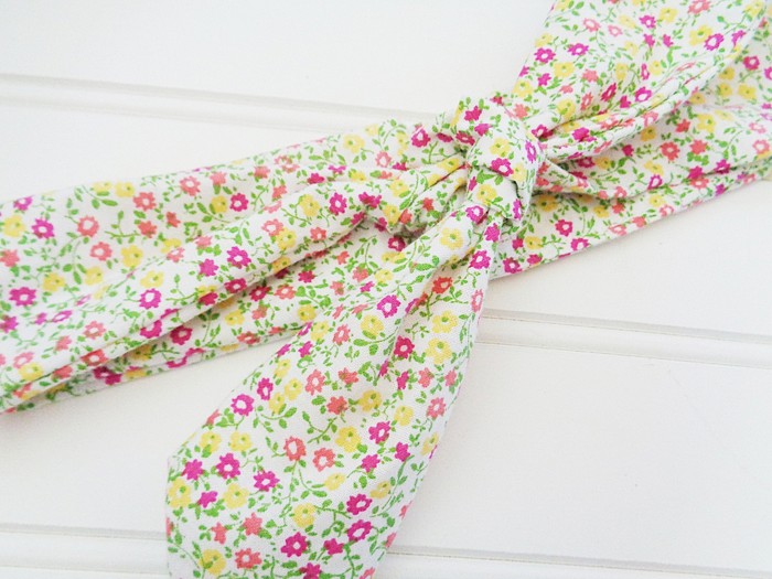 Donna Knotted Headband - Pink and Yellow Flowers
