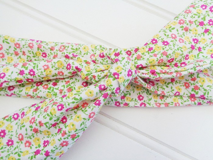 Donna Knotted Headband - Pink and Yellow Flowers