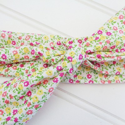 Donna Knotted Headband - Pink and Yellow Flowers