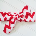  Donna Knotted Headband - Red Chevron