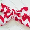  Donna Knotted Headband - Red Chevron