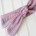  Donna Knotted Headband - Red and Blue Check