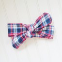  Donna Flannel Knotted Headband - Red and Blue Plaid