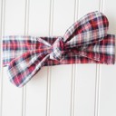  Donna Knotted Headband - Red and Navy Plaid