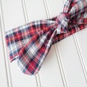  Donna Knotted Headband - Red and Navy Plaid