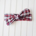  Donna Knotted Headband - Red and Navy Plaid