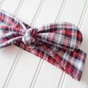  Donna Knotted Headband - Red and Navy Plaid