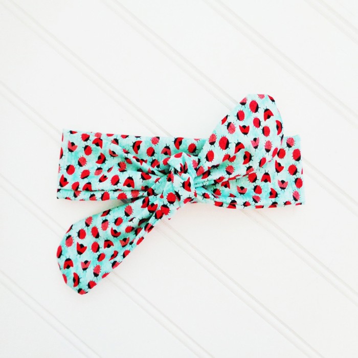 Donna Knotted Headband - Pink and Red Ladybugs