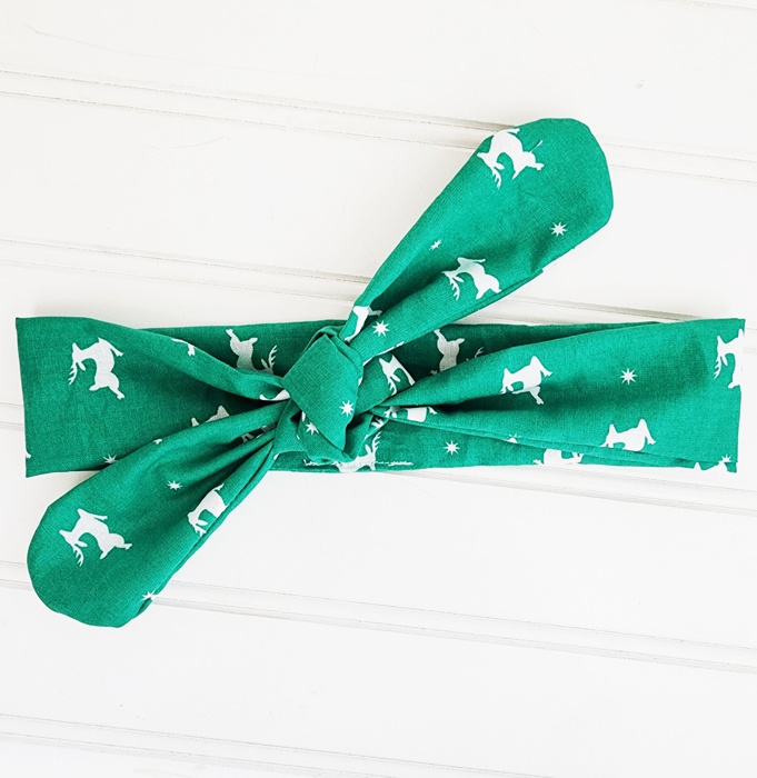 Donna Knotted Headband - Reindeer on Green