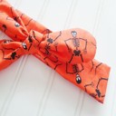  Donna Knotted Headband - Skeletons on Orange