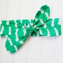  Knotted Headband - Snowman on Green