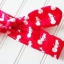 Knotted Headband - Snowman on Red
