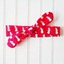  Knotted Headband - Snowman on Red